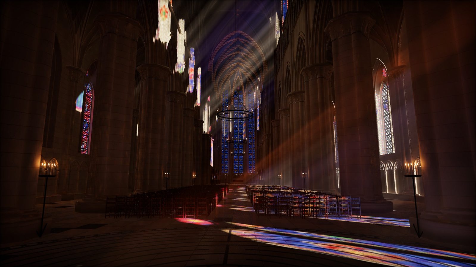 Gothic cathedral with WebGI SSGI and SSR