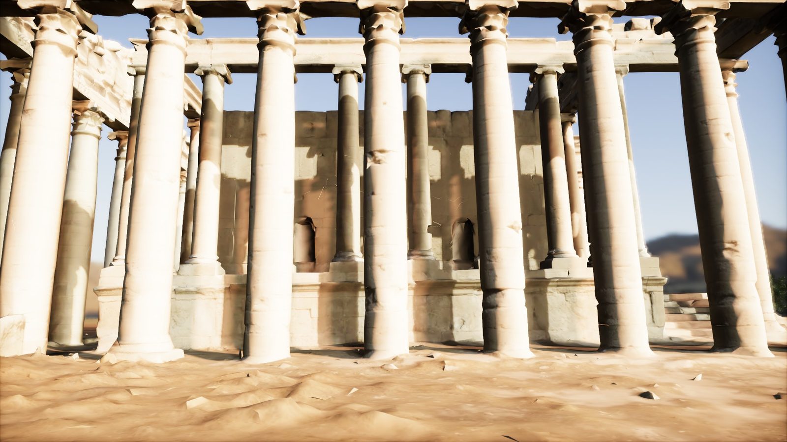 Temple on the sand with standard lighting