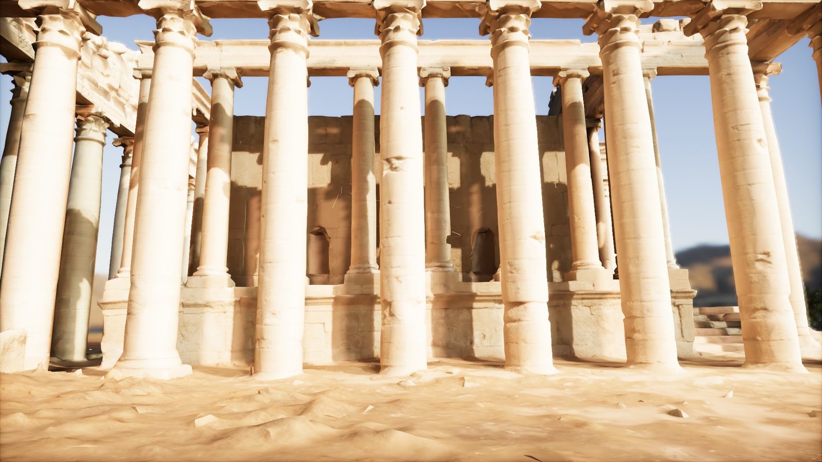 Temple on the sand with WebGI SSGI and SSR